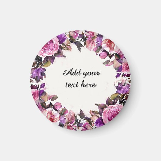 Aimant Belle Bordure Florale Aquarelle (Devant)