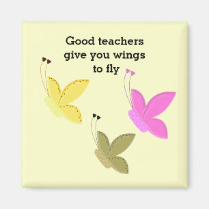 Aimant Belle Citation Papillon des Enseignants