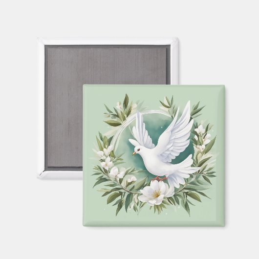 Aimant Belle colombe blanche (Recto/Verso)