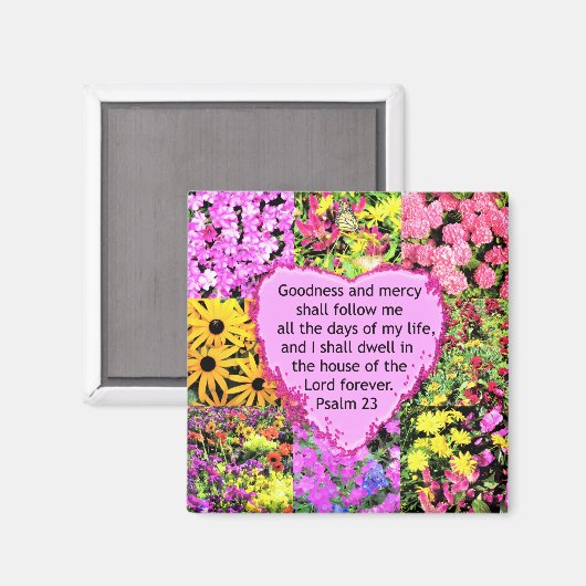 AIMANT BELLE CONCEPTION FLORALE PSALM 23 (Recto/Verso)