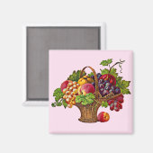 Aimant belle corbeille de fruits victoriens (Recto/Verso)