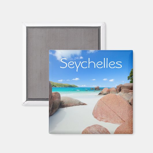 Aimant Belle côte rocheuse aux Seychelles (Recto/Verso)