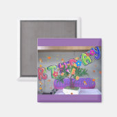 Aimant Belle couleur Art d'anniversaire Imprimer (Recto/Verso)