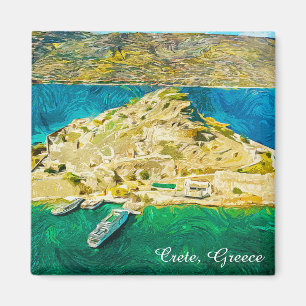 Aimant Belle Crète Grèce Paysage Peinture à l'huile