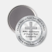 Aimant Belle Croix d'argent Faveurs de la fête de l'églis (Recto/Verso)