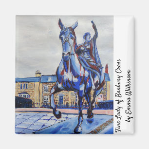 Aimant Belle-Dame de Banbury Cross, Art original coloré
