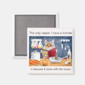 Aimant Belle, drôle de chat de cuisine en cuisine (Recto/Verso)