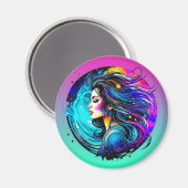 Aimant Belle Femme Ethérée N'Arrête Jamais De Rêver (Recto/Verso)