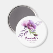 Aimant Belle Fête des mariées de Poppies pourpres (Recto/Verso)