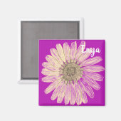 Aimant Belle Fleur Nom personnalisé (Recto/Verso)