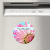 Aimant Belle Fleur rose Gros plan Photo Anniversaire (In Situ (Lave-vaisselle))