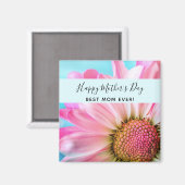 Aimant Belle Fleur rose Photo Fête des Mères (Recto/Verso)