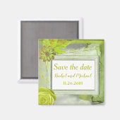 Aimant Belle Florale Jaune enregistrer la date (Recto/Verso)