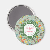 Aimant Belle Forêt Animale Merci Anniversaire (Recto/Verso)