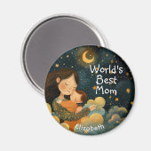 Aimant Belle illustration de Mère & Enfant | Fête des mèr (Recto/Verso)