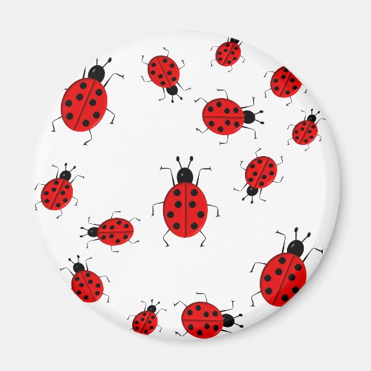 Aimant Belle image clipart de coccinelle colorée (Devant)