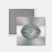 Aimant Belle image de boucle de ceinture en métal antique (Recto/Verso)