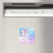 Aimant Belle Licorne avec Crinière Arc-en-Ciel Enregistre (In Situ (Lave-vaisselle))