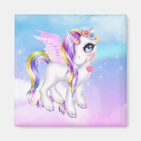 Belle licorne avec Rainbow Mane & Tail