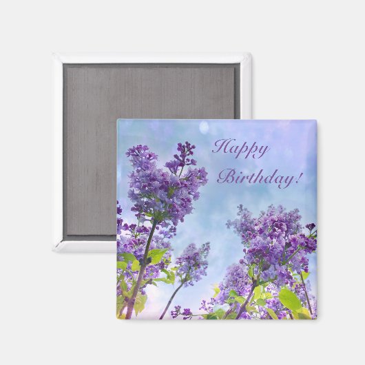 Aimant Belle Lilac Joyeux Anniversaire (Recto/Verso)