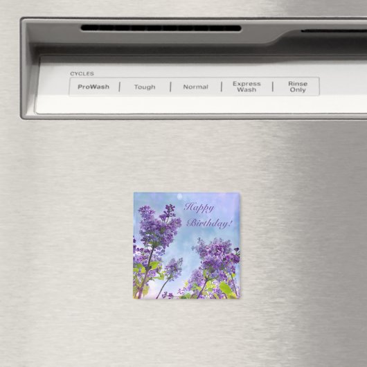 Aimant Belle Lilac Joyeux Anniversaire (In Situ (Lave-vaisselle))