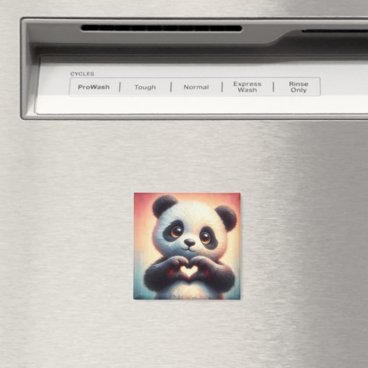 Aimant Belle Love Heart Panda (In Situ (Lave-vaisselle))