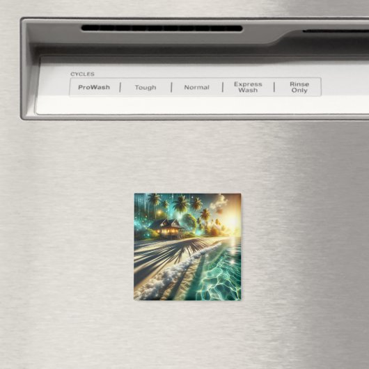 Aimant Belle maison de plage Sunset à thème (In Situ (Lave-vaisselle))