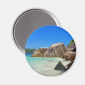 Aimant Belle Mer Tropicale avec Côte Rocheuse Couverte (Recto/Verso)