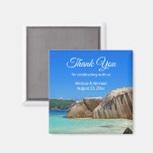 Aimant Belle Mer Tropicale Côte Rocheuse Mariage Faveur (Recto/Verso)