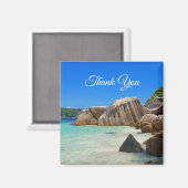 Aimant Belle Mer Tropicale Merci de la côte rocheuse (Recto/Verso)
