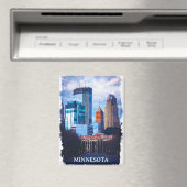 Aimant Belle Minneapolis Minnesota Skyline (In Situ (Lave-vaisselle))