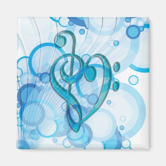 Aimant Belle musique cool prend des notes en coeur (Devant)