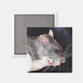 Aimant Belle peinture de rat (Recto/Verso)