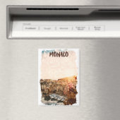 Aimant Belle peinture du coucher de soleil de Monaco (In Situ (Lave-vaisselle))