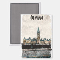 Belle peinture Ottawa Canada Aquarelle de voyage