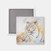 Aimant Belle peinture sur tigre du Bengale (Recto/Verso)