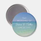 Aimant Belle photographie de plage Mariage personnalisé (Recto/Verso)