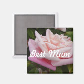 Aimant Belle rose rose rose Meilleure fleur maman design (Recto/Verso)