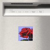 Aimant Belle Rose Rouge Nature Fleur (In Situ (Lave-vaisselle))