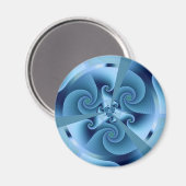Aimant Belle Spirale Bleue Belle Fractale Art (Recto/Verso)