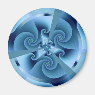 Aimant Belle Spirale Bleue Belle Fractale Art
