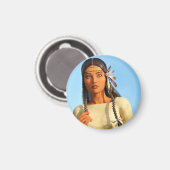 Aimant Belle tenue autochtone amérindienne (Recto/Verso)