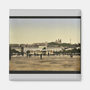 Aimant Bellecour Place, Lyon, France Photochrom vintage