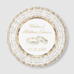 Aimant Belles Bandes Mariages d'or<br><div class="desc">Le Jour Du Mariage Favoriser L'Aimant. Un Mariage Jour Garder de la Mariée et de la Salle prêt à personnaliser. ⭐ Ce Produit est 100% Personnalisable. Les graphiques et / ou le texte peuvent être ajoutés, supprimés, déplacés, redimensionnés, changés autour, tournés, etc... ⭐ (Assurez-vous de redimensionner ou déplacer les graphiques...</div>