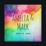 Aimant Belles couleurs arc-en-ciel Résumé Design Mariage<br><div class="desc">Un aimant avec un arrière - plan aquarelle avec les couleurs de l'arc-en-ciel.</div>