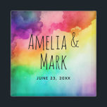 Aimant Belles couleurs arc-en-ciel Résumé Design Mariage<br><div class="desc">Un aimant avec un arrière - plan aquarelle avec les couleurs de l'arc-en-ciel.</div>