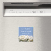 Aimant belles fleurs de rose blanches sauvent la date mar (In Situ (Lave-vaisselle))