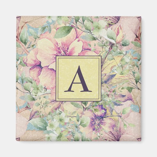 Aimant Belles florales vintages (Devant)