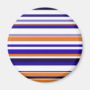 Aimant Belles rayures bleues orange