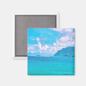 Aimant Belles vagues turquoise de l'océan (Recto/Verso)